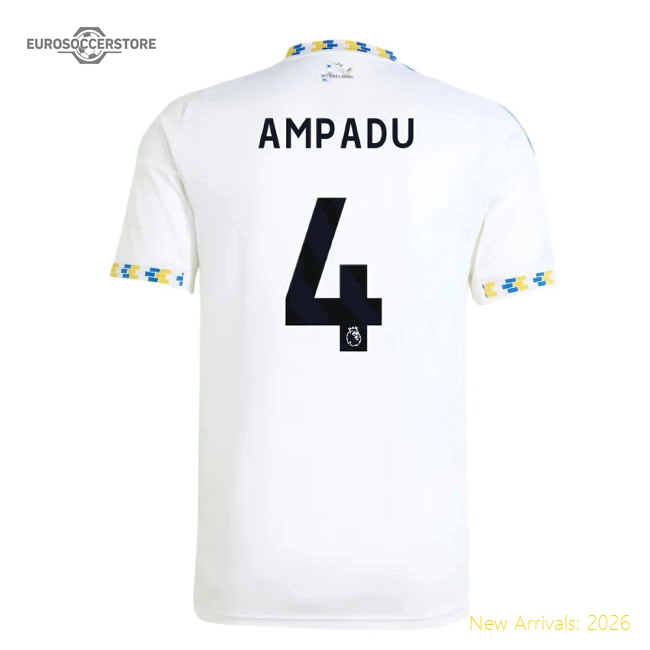 2025-2026 Leeds United Home Shirt (Ampadu 4)-Football Jersey Hub