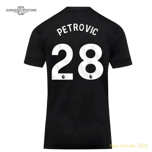 2025-2026 Chelsea Home Goalkeeper Shirt (Black) - Kids (Petrovic 28)-Football Jersey Hub