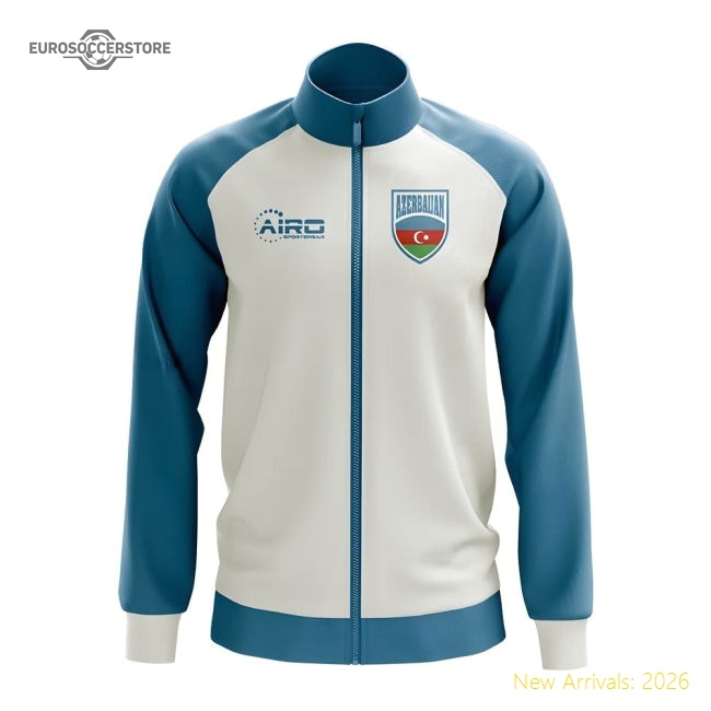 Azerbaijan Concept Football Track Jacket (White)-Football Jersey Hub