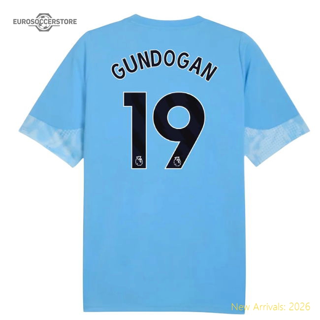 2025-2026 Man City Training Jersey (Light Blue) - Kids (Gundogan 19)-Football Jersey Hub