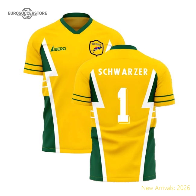 Australia 1990s Style Concept Football Kit (Libero) (SCHWARZER 1)-Football Jersey Hub
