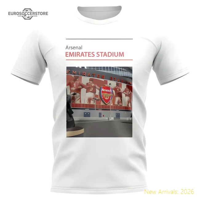 Emirates Stadium Arsenal Stadium T-Shirt (White)-Football Jersey Hub