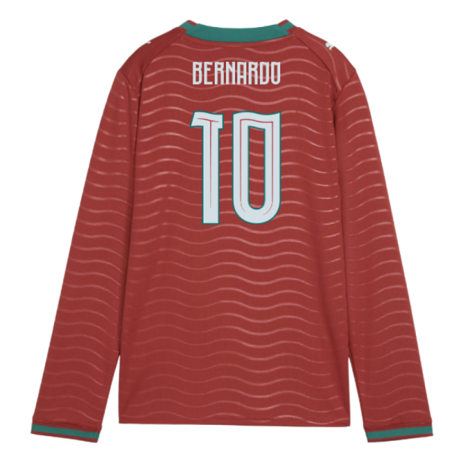 2026-2027 Portugal Long Sleeve Home Shirt (Kids) (Bernardo 10)-Football Jersey Hub