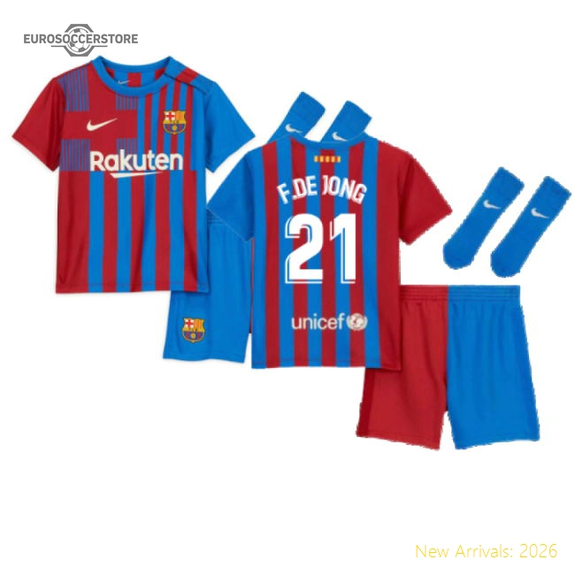 2021-2022 Barcelona Vapor Match Home Shirt (F.DE JONG 21)-Football Jersey Hub