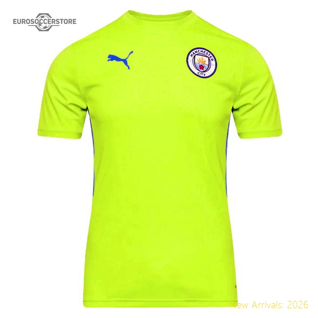 2024-2025 Man City Training Shirt (Yellow Glow) (Marmoush 7)-Football Jersey Hub