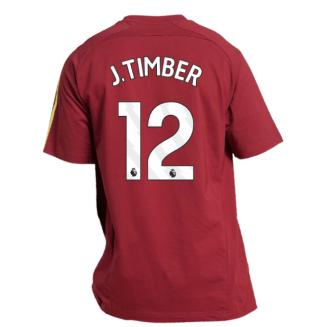 2025-2026 Arsenal UBP Tee (Noble Maroon) (J.Timber 12)-Football Jersey Hub