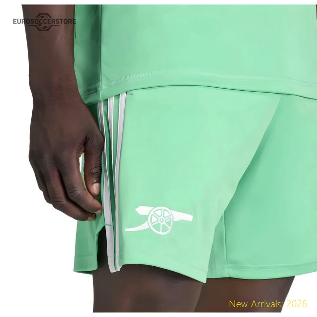 2025-2026 Arsenal Third Goalkeeper Shorts (Green)-Football Jersey Hub
