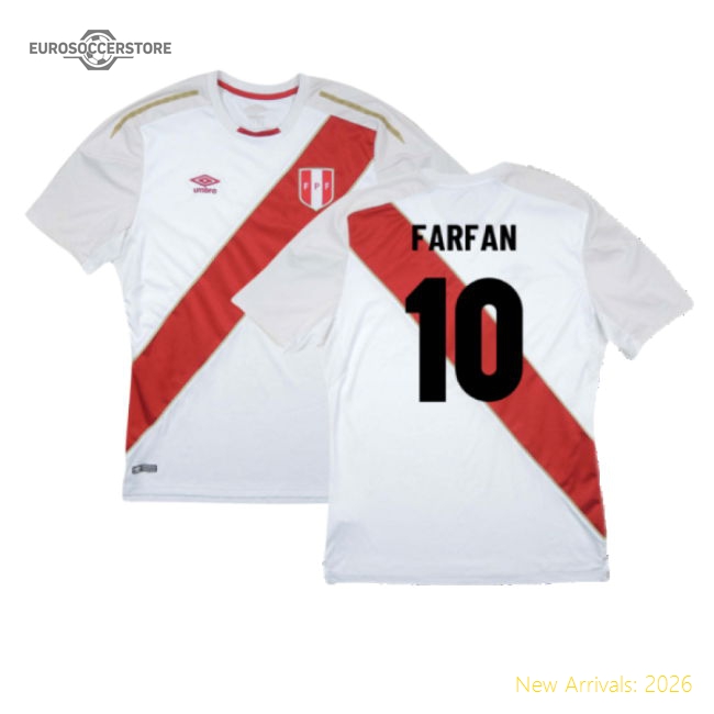 Peru 2018-19 Home Shirt ((Good) S) (Farfan 10)-Football Jersey Hub