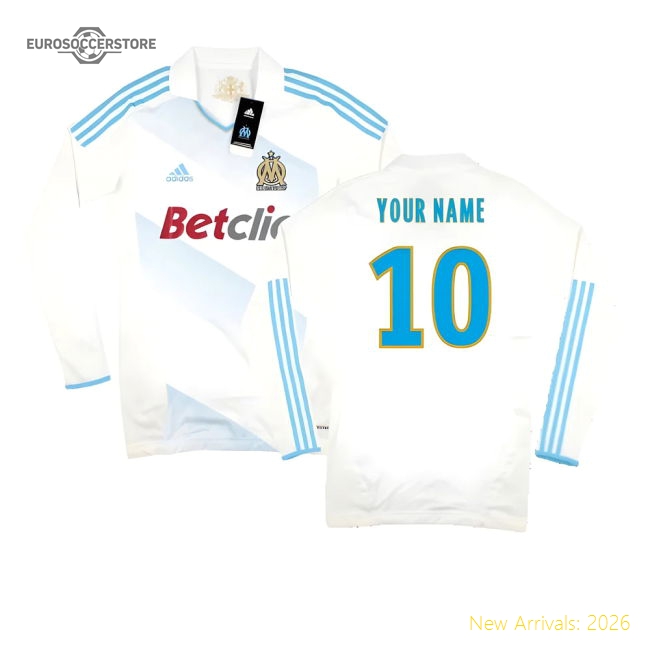 Marseille 2011-12 Player Spec Long Sleeve Home Shirt ((Excellent) L) (Your Name)-Football Jersey Hub