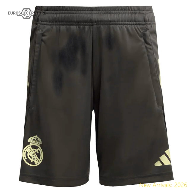 2025-2026 Real Madrid Training Shorts (Utility Grey) - Kids-Football Jersey Hub