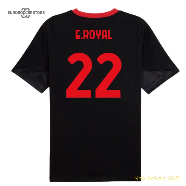 2025-2026 AC Milan Training Jersey (Black) (E.Royal 22)-Football Jersey Hub