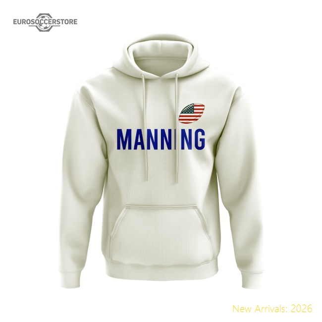 Peyton Manning USA Name Hoody (White)-Football Jersey Hub