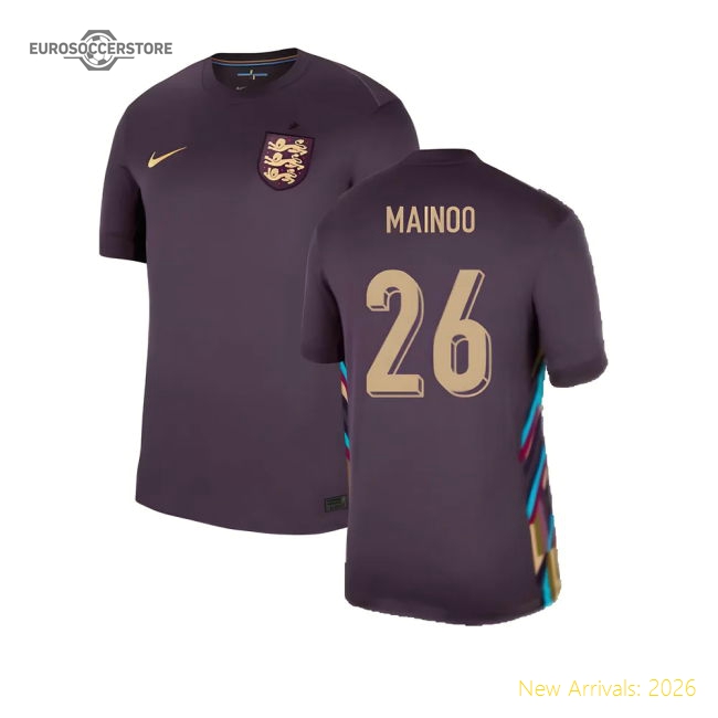2024-2025 England Away Shirt (Mainoo 26)-Football Jersey Hub