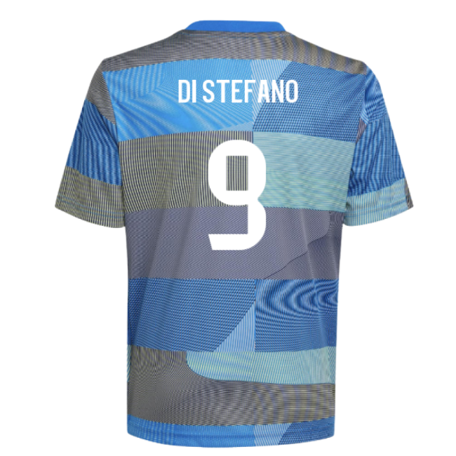 2025-2026 Real Madrid Pre-Match Shirt (Blue) - Kids (Di Stefano 9)-Football Jersey Hub