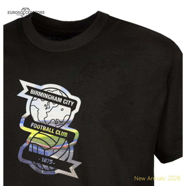 2025-2026 Birmingham City Stadium Crest T-shirt (Black)-Football Jersey Hub