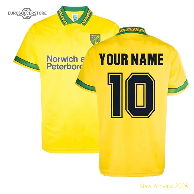 Norwich 1994 Home Retro Football Shirt (Your Name)-Football Jersey Hub