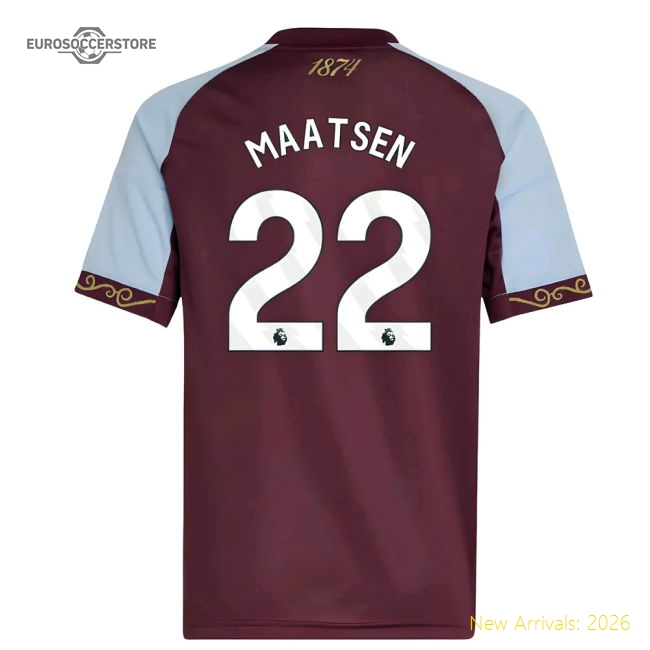 2025-2026 Aston Villa Home Shirt (Kids) (Maatsen 22)-Football Jersey Hub