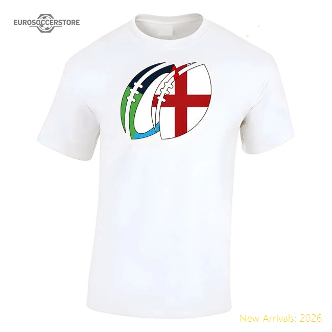 England Rugby Ball T-Shirt-Football Jersey Hub