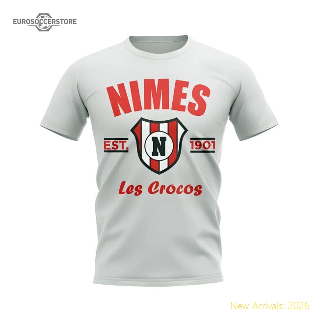 Nimes Established Football T-Shirt (White)-Football Jersey Hub