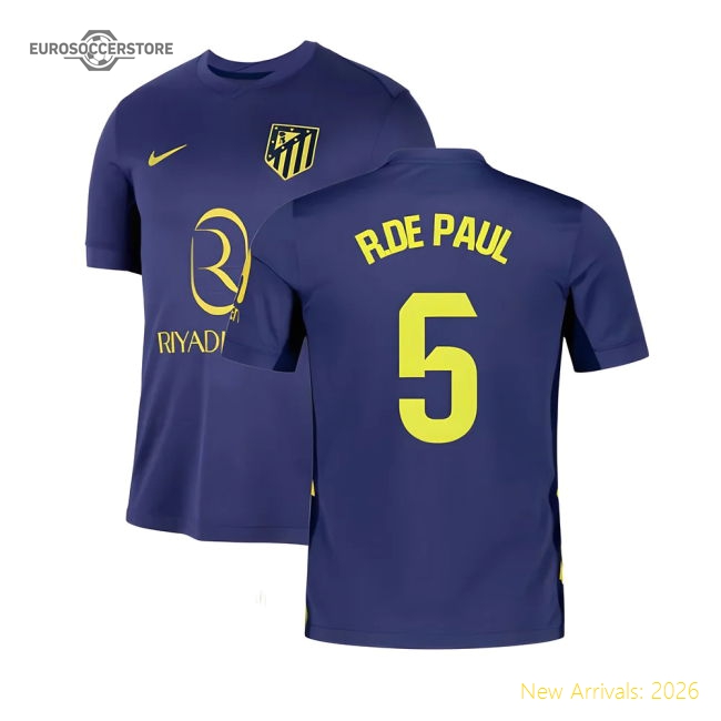 2025-2026 Atletico Madrid Away Shirt (R.De Paul 5)-Football Jersey Hub