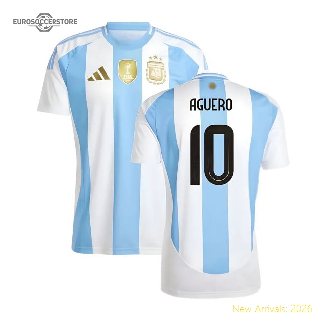 2024-2025 Argentina Home Shirt (AGUERO 10)-Football Jersey Hub