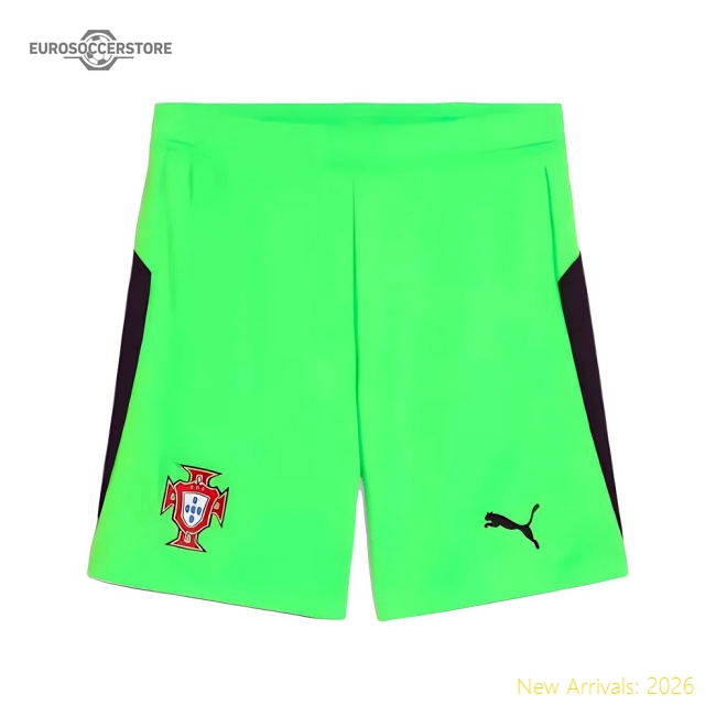 2025-2026 Portugal Home Goalkeeper Shorts (Green)-Football Jersey Hub