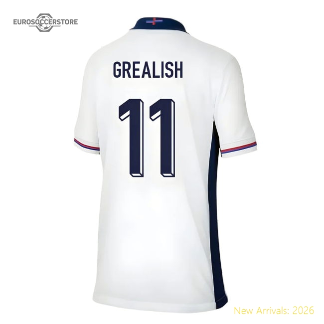 2024-2025 England Home Shirt (Kids) (Grealish 11)-Football Jersey Hub