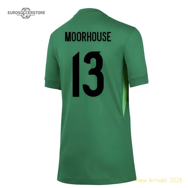 2025-2026 England WEC Goalkeeper Shirt (Green) - Kids (Moorhouse 13)-Football Jersey Hub