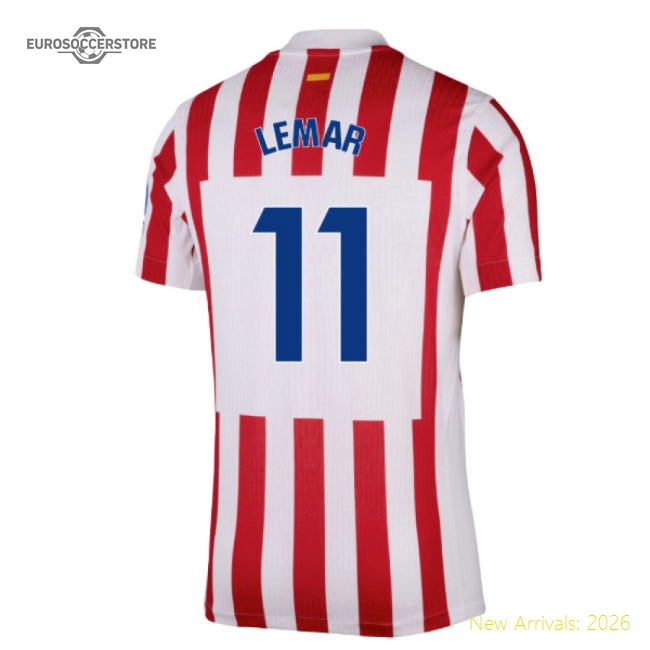 2025-2026 Atletico Madrid Home Authentic Shirt (Lemar 11)-Football Jersey Hub