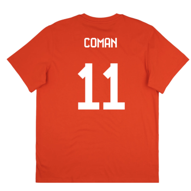 2025-2026 Bayern Munich Seasonal Graphic Tee (Red) (Coman 11)-Football Jersey Hub