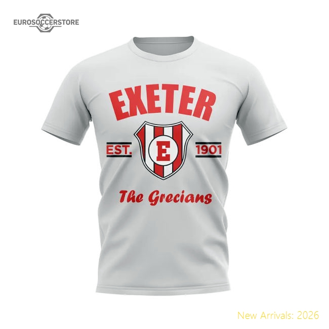Exeter Established Football T-Shirt (White)-Football Jersey Hub