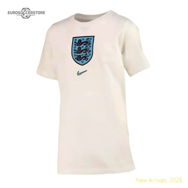 2022-2023 England Crest Tee (White) - Kids-Football Jersey Hub