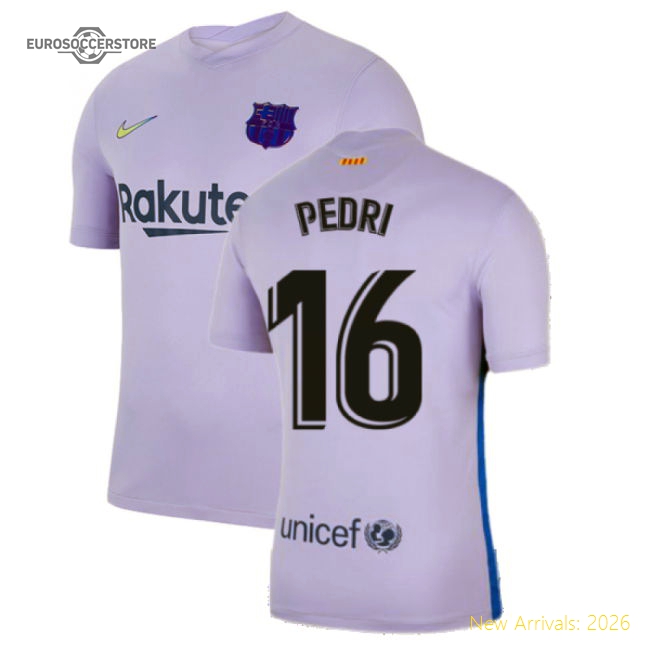 2021-2022 Barcelona Away Shirt (Kids) (PEDRI 16)-Football Jersey Hub