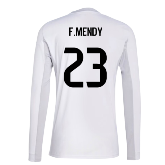 2025-2026 Real Madrid Long Sleeve Home Shirt (F.Mendy 23)-Football Jersey Hub