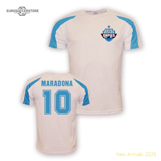 Diego Maradona Napoli Sports Training Jersey (white)-Football Jersey Hub