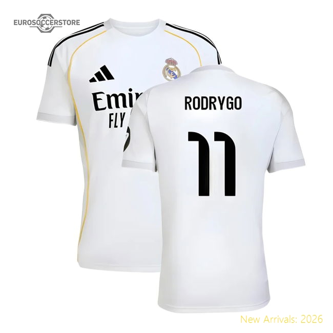 2025-2026 Real Madrid Home Shirt (Rodrygo 11)-Football Jersey Hub