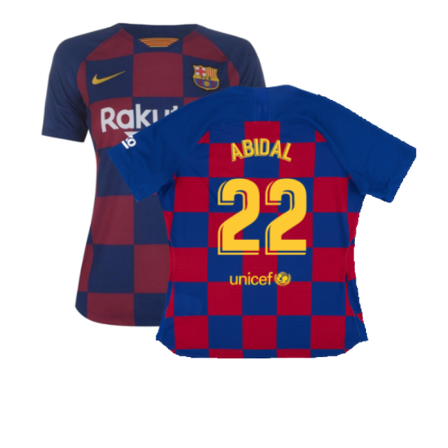 Barcelona 2019-20 Womens Home Shirt (Vaporkit) ((Excellent) S) (ABIDAL 22)-Football Jersey Hub