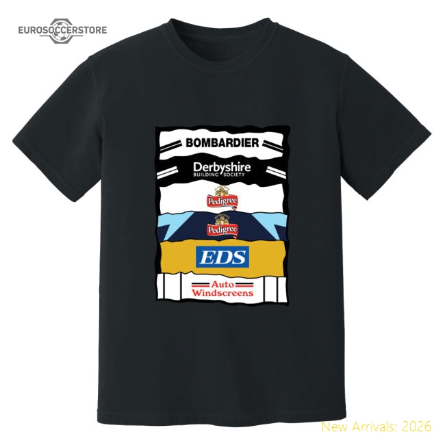 Derby Sponsor History T-Shirt (Black)-Football Jersey Hub