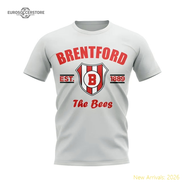 Brentford Established Football T-Shirt (White)-Football Jersey Hub