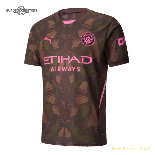 2024-2025 Man City Third Goalkeeper Shirt (Espresso Brown) - Kids-Football Jersey Hub