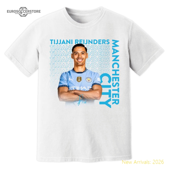 Tijjani Reijnders Man City T-Shirt (White)-Football Jersey Hub