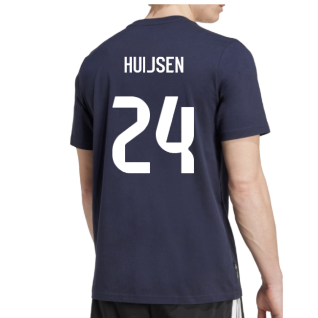 2025-2026 Real Madrid Seasonal Graphic Tee (Legend Ink) (Huijsen 24)-Football Jersey Hub
