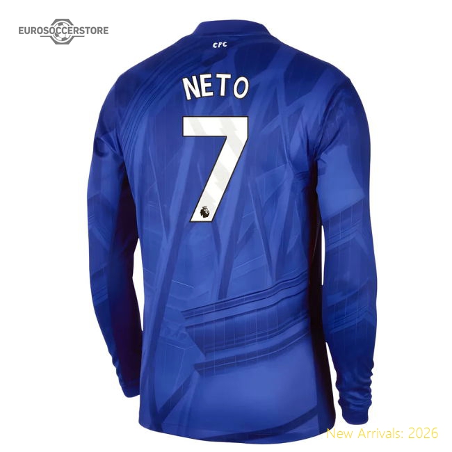 2025-2026 Chelsea Home Long Sleeve Shirt (Neto 7)-Football Jersey Hub