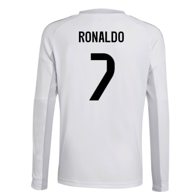 2025-2026 Real Madrid Long Sleeve Home Shirt (Kids) (Ronaldo 7)-Football Jersey Hub