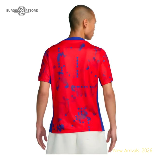 2024-2025 Atletico Madrid Dri-FIT Pre-Match Shirt (Red)-Football Jersey Hub