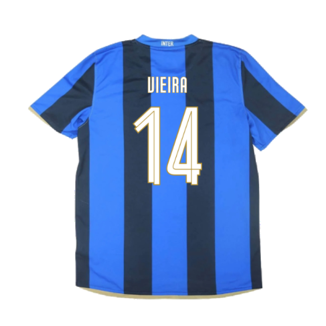 Inter Milan 2008-09 Home Shirt ((Excellent) S) (Vieira 14)-Football Jersey Hub