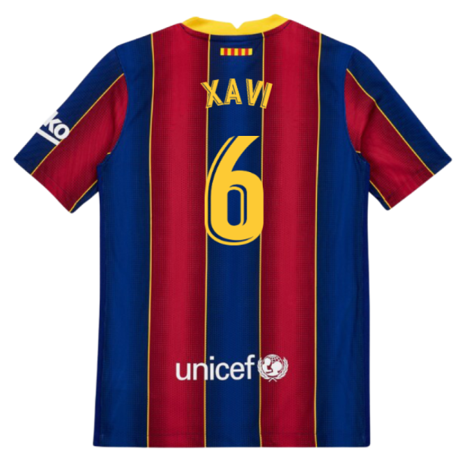 2020-2021 Barcelona Vapor Match Home Shirt (Kids) (XAVI 6)-Football Jersey Hub