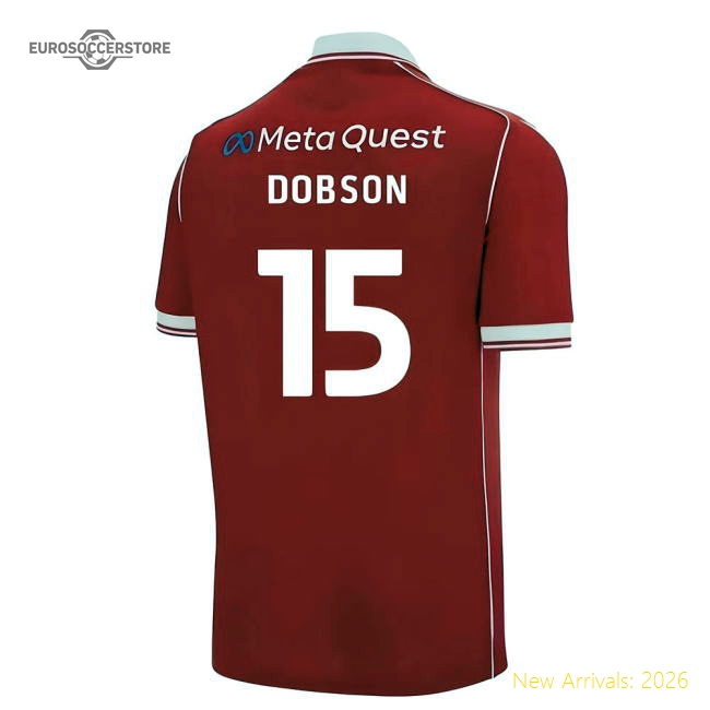 2025-2026 Wrexham Home Shirt (Dobson 15)-Football Jersey Hub
