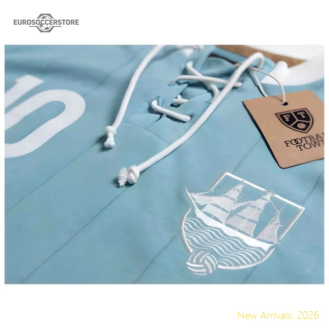 Manchester Blues Retro Shirt with Laces The Ship-Football Jersey Hub