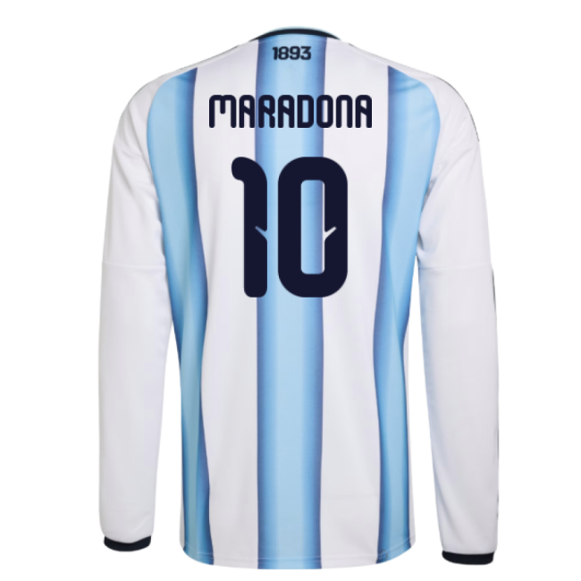2026-2027 Argentina Long Sleeve Home Shirt (Maradona 10)-Football Jersey Hub
